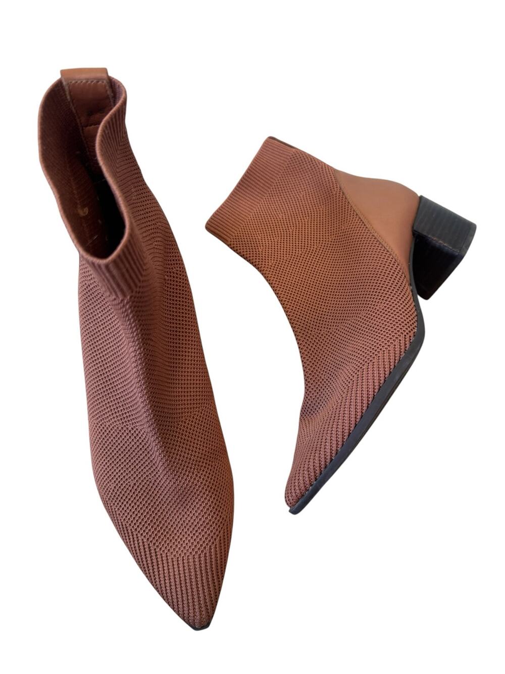 EVERLANE The Boss Boot in ReKnit Heel sock bootie Brown Size 8.5